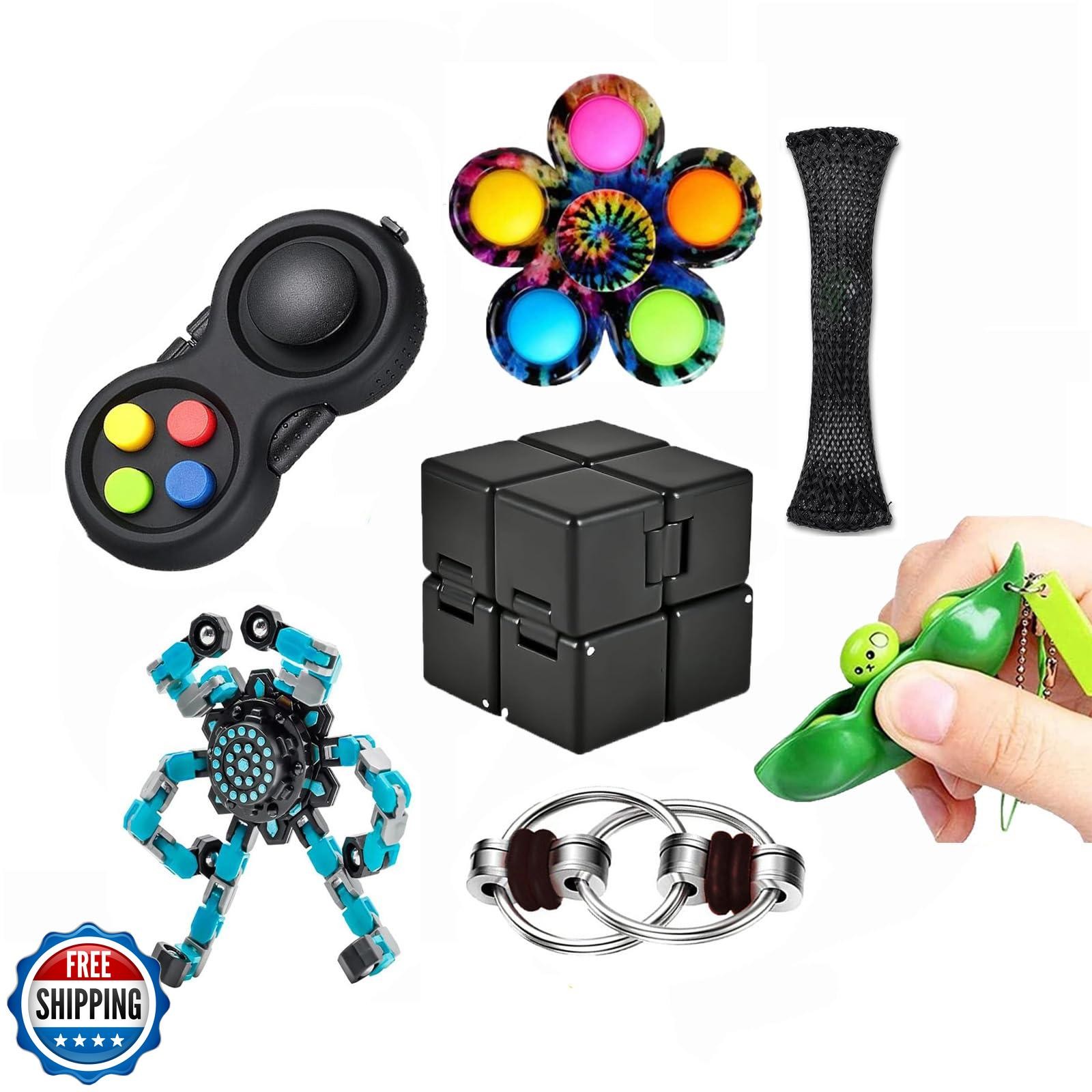 7 PCS Fidget Toys Adults Set,Relieves Stress Anxiety Fidget Toys