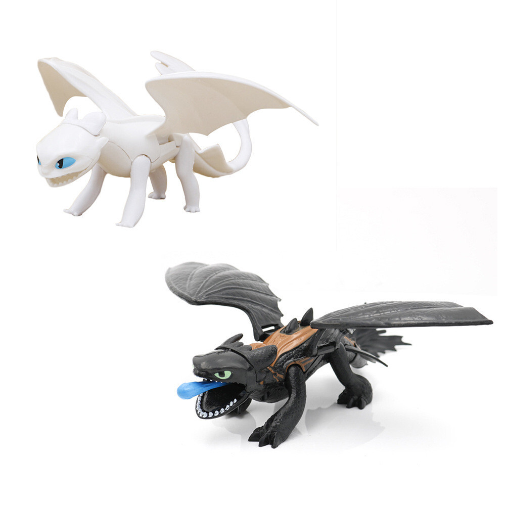 How to Train Your Dragon 9.5″ Toothless and 6.7″ Lightfury 2 Figures Set BULK