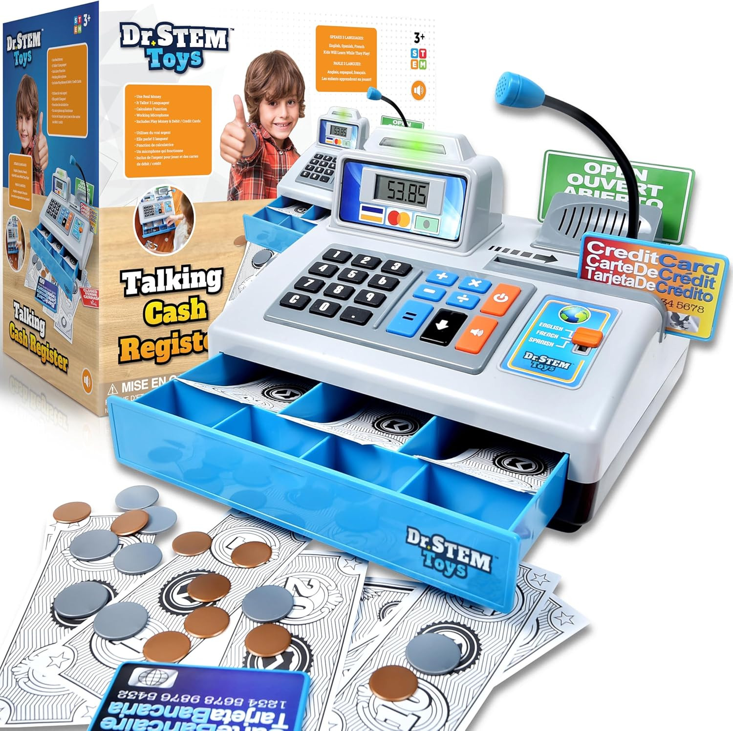 | Talking Toy Cash Register | STEM Learning 69 Piece Pretend Store with 3 Langua