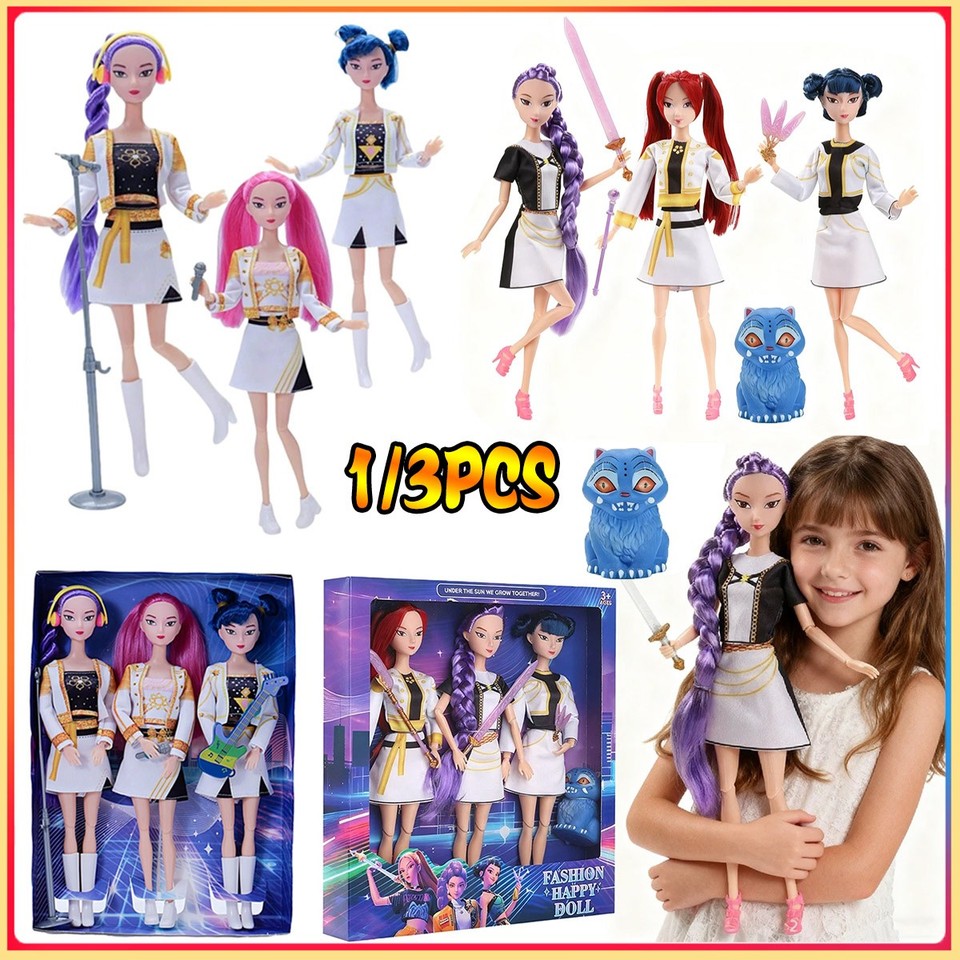 1/3PCS Gift Cosplay Kpop Demon Hunters Action Figures Mira Rumi Zoey Doll Toy