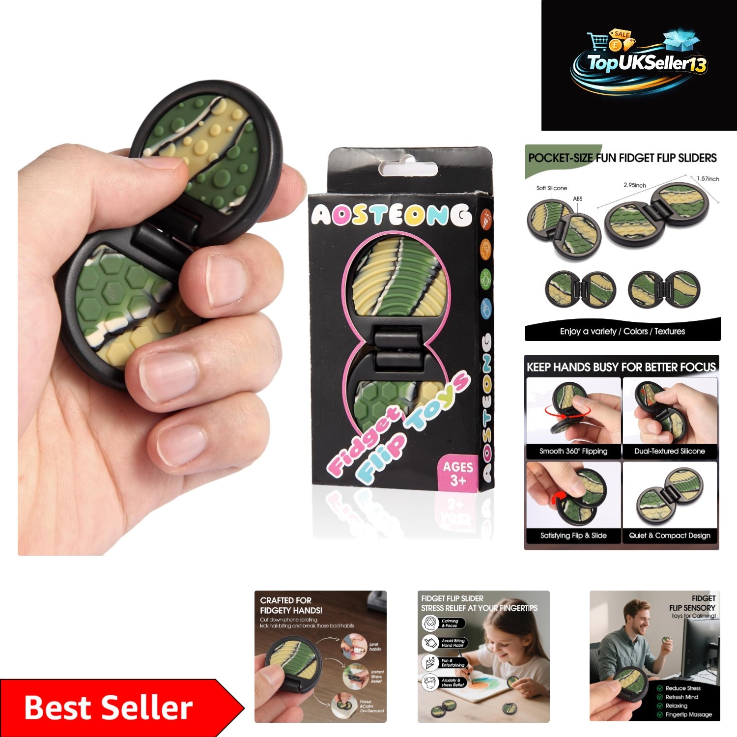 Camo Fidget Toy for Adults & Kids – Sensory Stress Relief & Fun Experience
