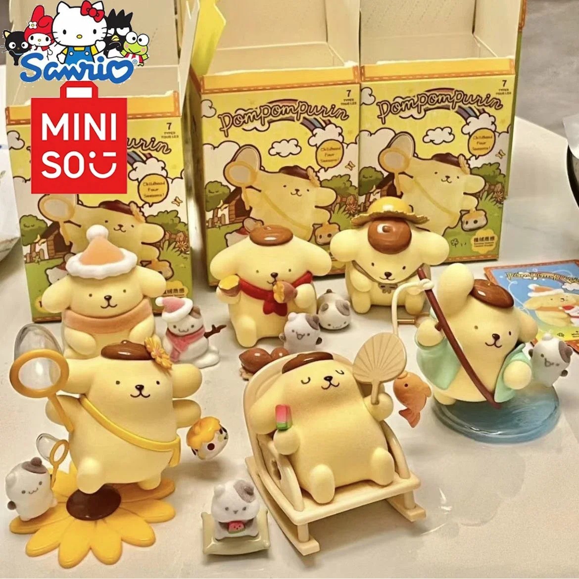 MINISO Sanrio Pom Pom Purin Four Seasons Blind Box Figure Gift