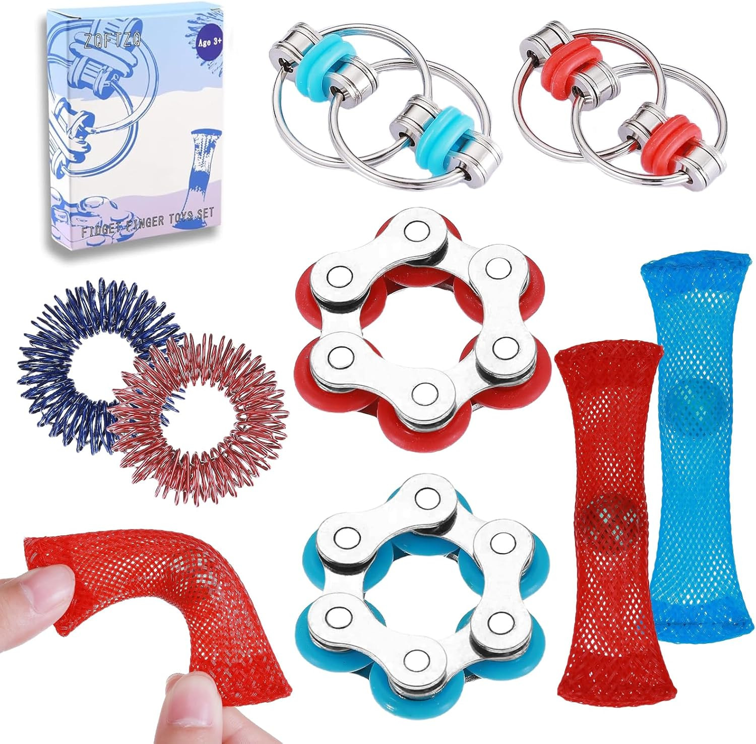 Marble Mesh Fidget Toys Set – 8 Pcs Sensory Fidget Toys for Adults anti Stress F