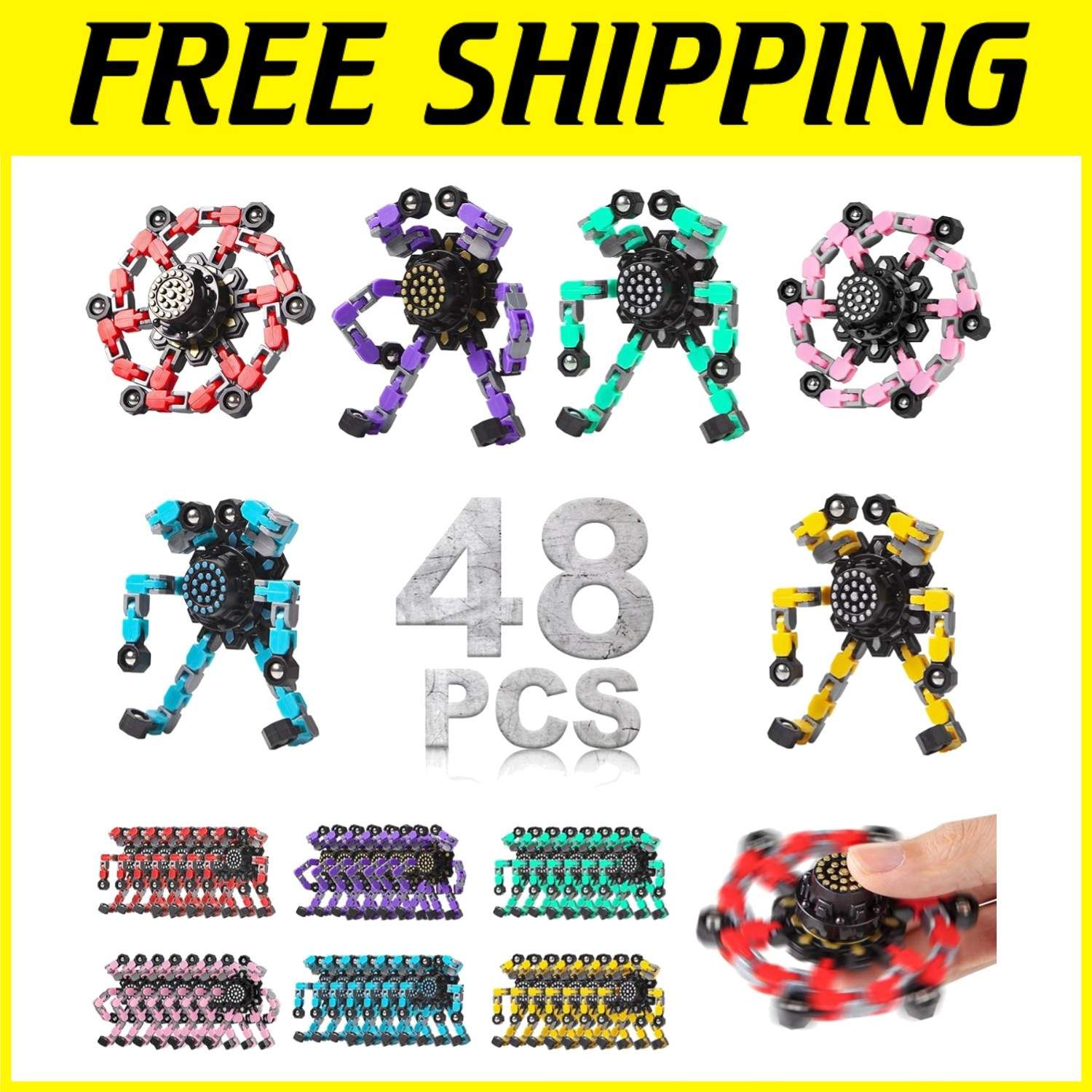 Fun Fidget Spinners 4-Pack – Stress Relief Toys for All Ages