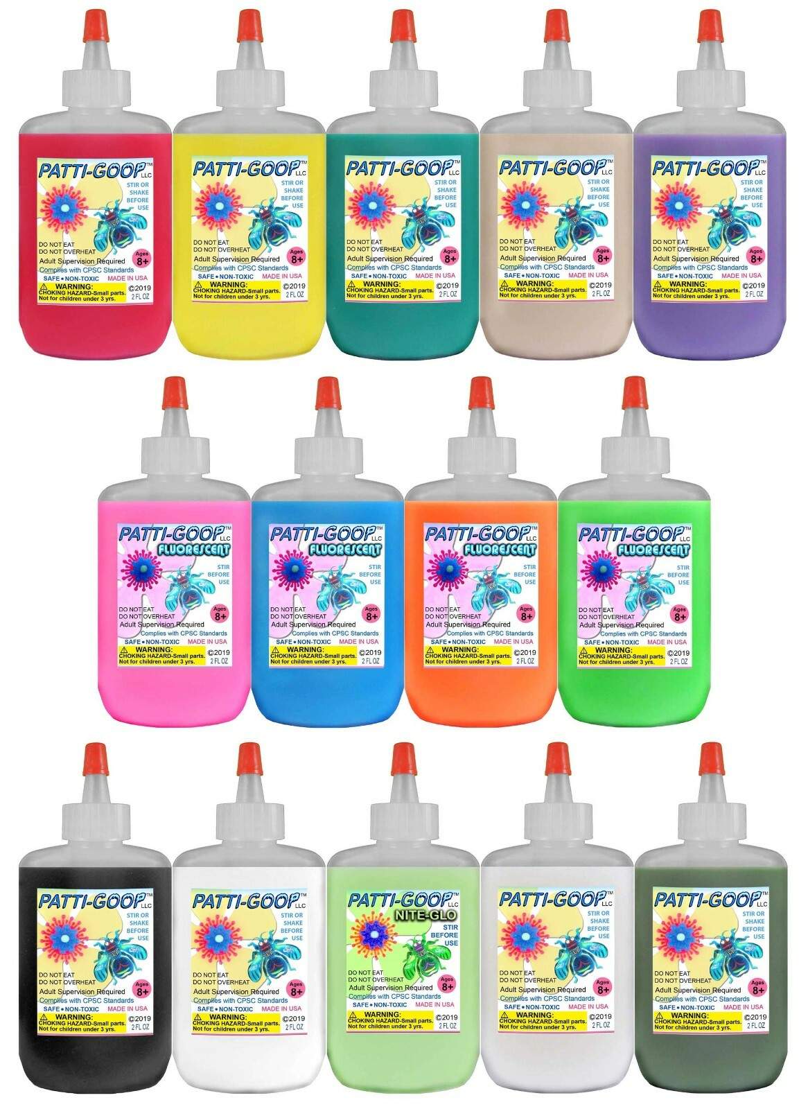 PATTI-GOOP 14-PACK MADE FOR CREEPY BUGS TOYS AND RUBBERY CRAWLERS PATTI GOOP