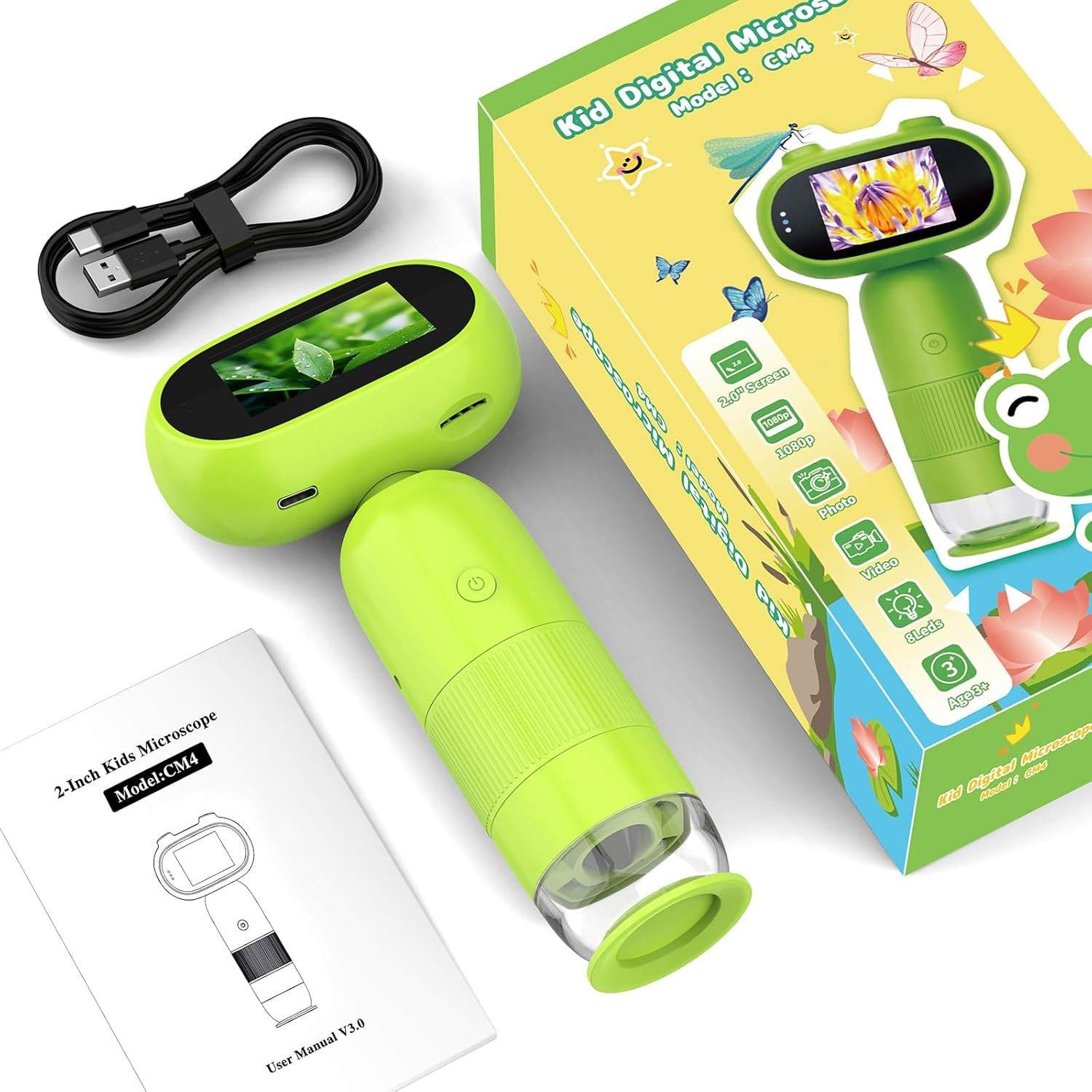 Mini Pocket Handheld 1000X Digital Microscope Kids Educational Science Kit Toys