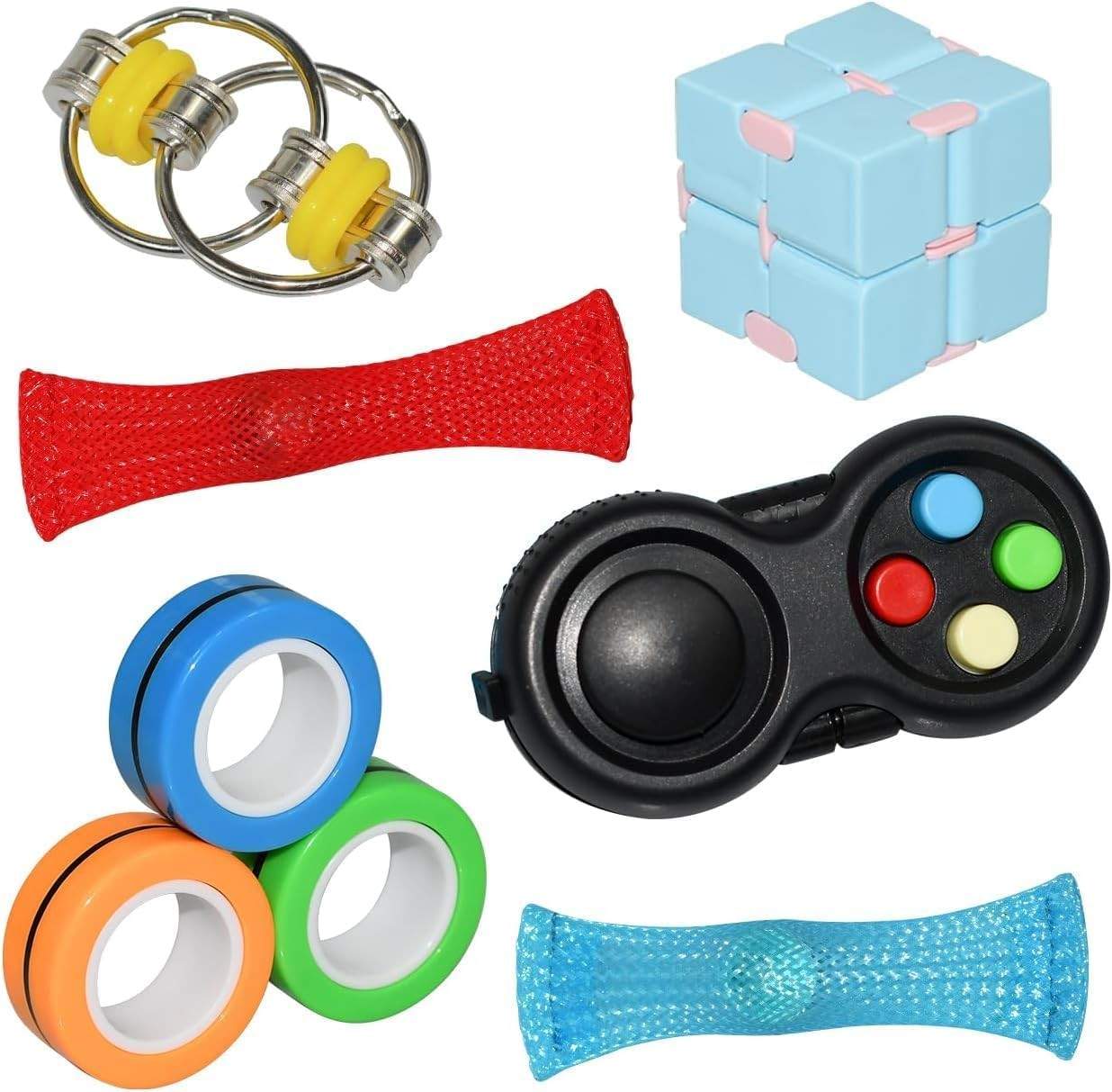 Sensory Fidget Toys Set 6 Pack Stocking Stuffers Gifts for Kids and Adults,…