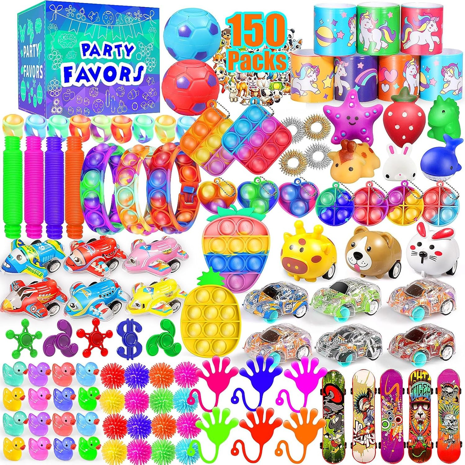 Party Favors for Kids 8-12 4-8, 150-Pack Fidget Toys Bulk, Treasure Box Toys for