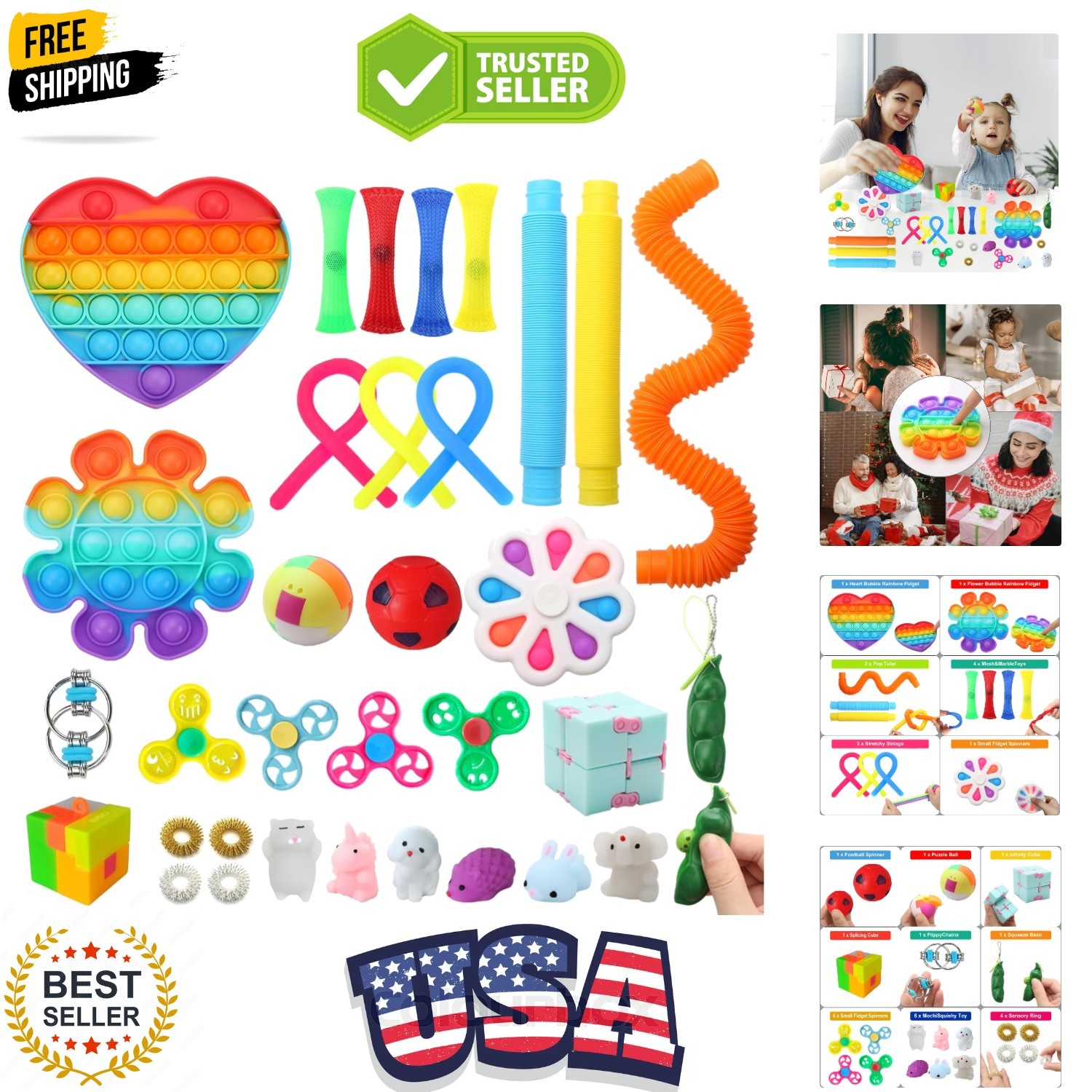 Fidget Simple Fidget Pack, 35pcs Fidget Toys Set with Popping Fidget Sensory …