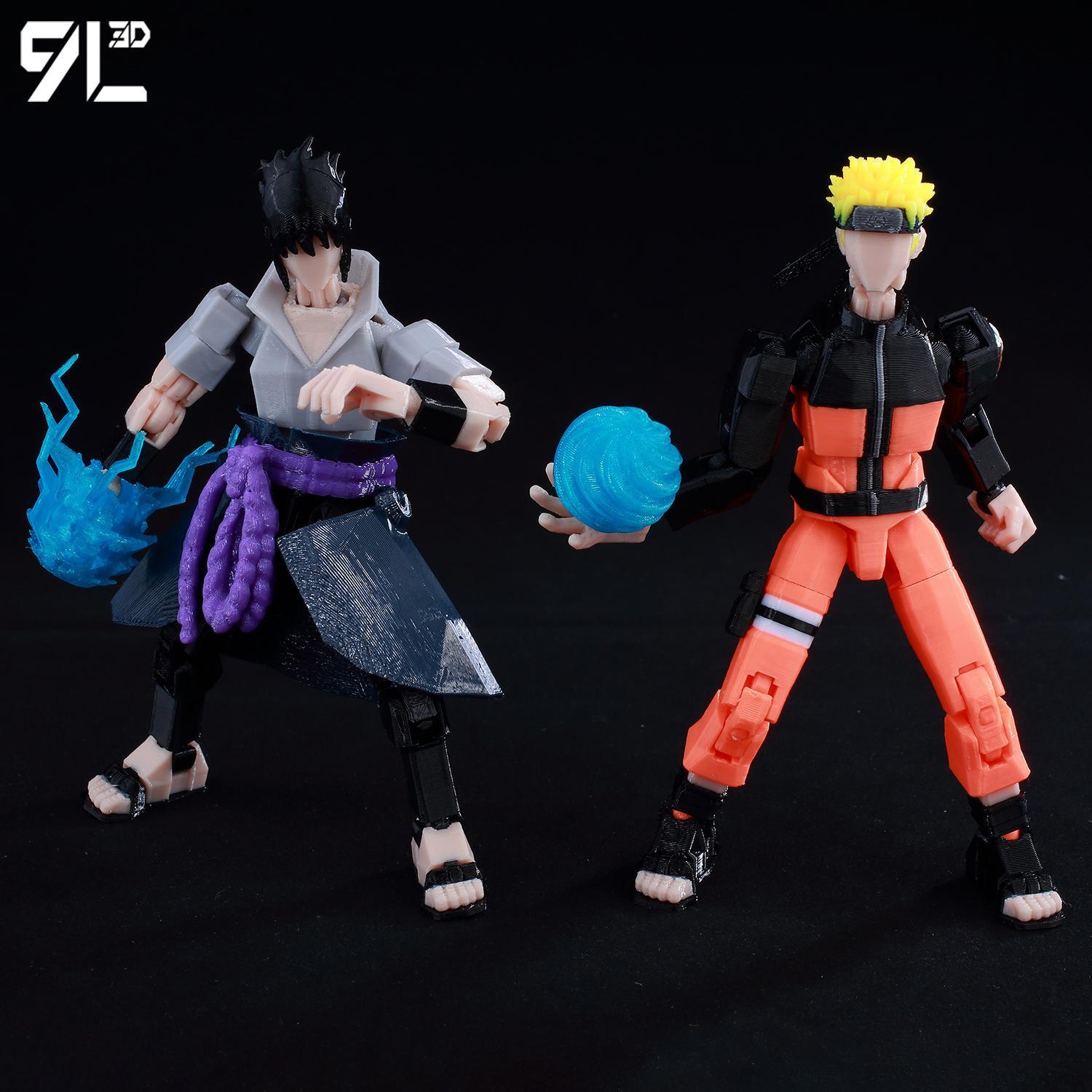 3D Printed Naruto Sasuke T13 Action Figure Susanoo Fireball Anime Model Gift