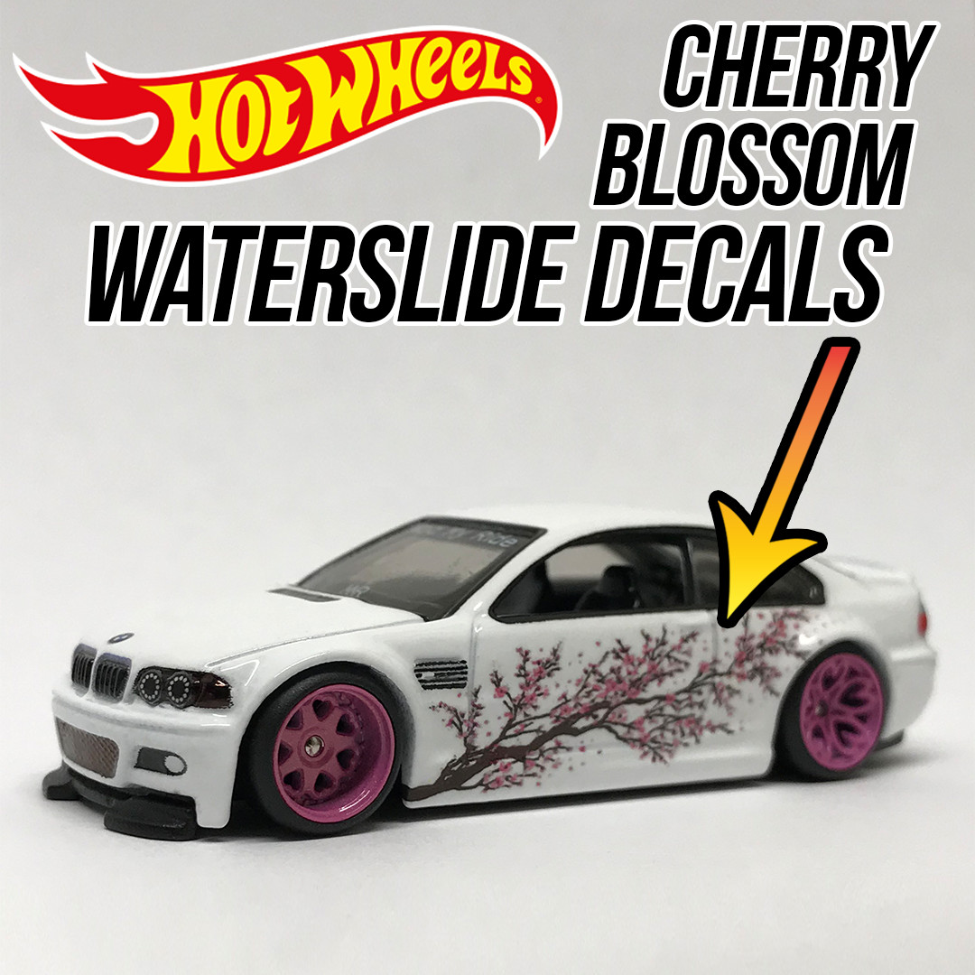 1/64 Scale SAKURA CHERRY BLOSSOM Tree WaterSlide White Toner Decals for Hot
