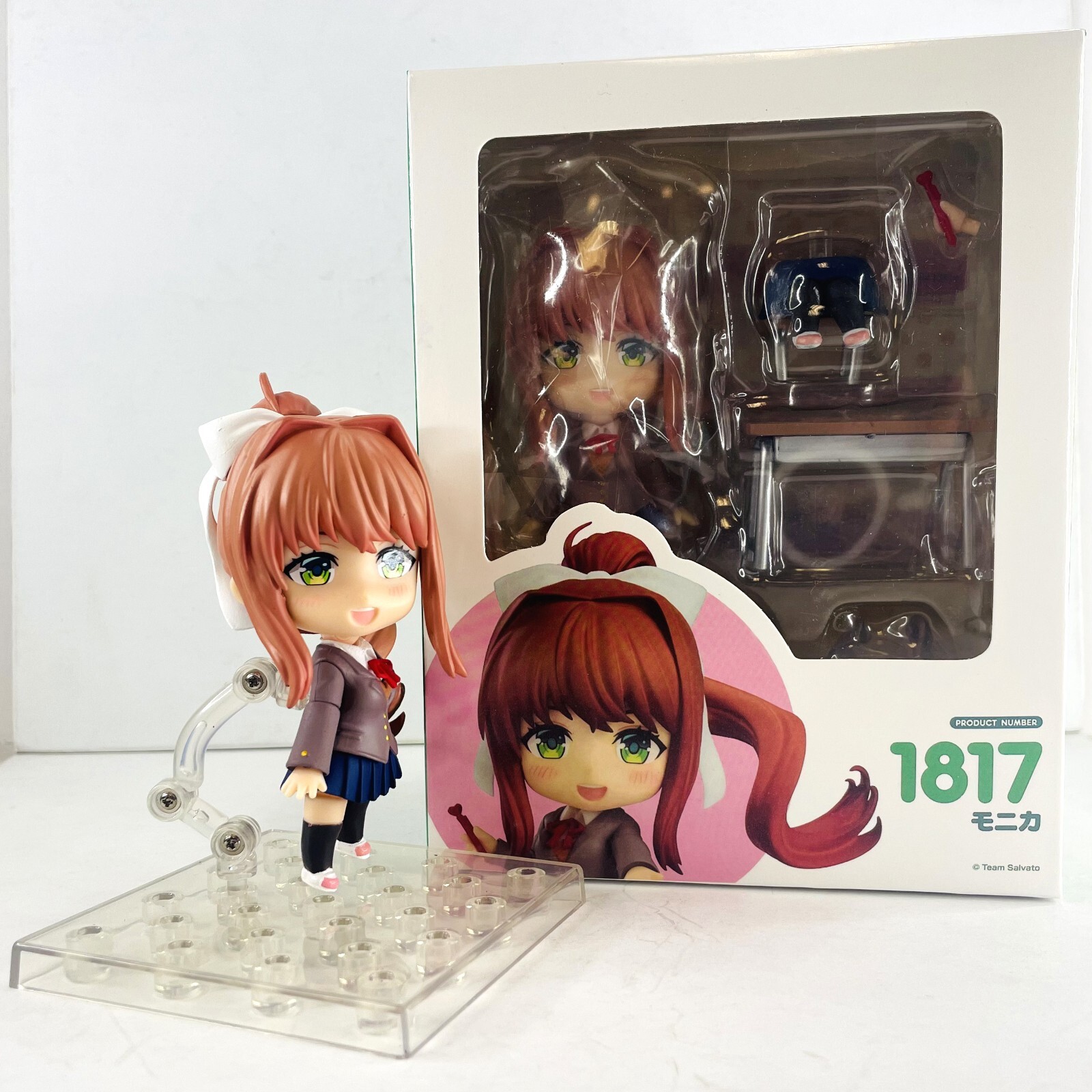 Doki Doki Literature Club! Monika PVC Action Figure Statue Toys Gift w/Accessory