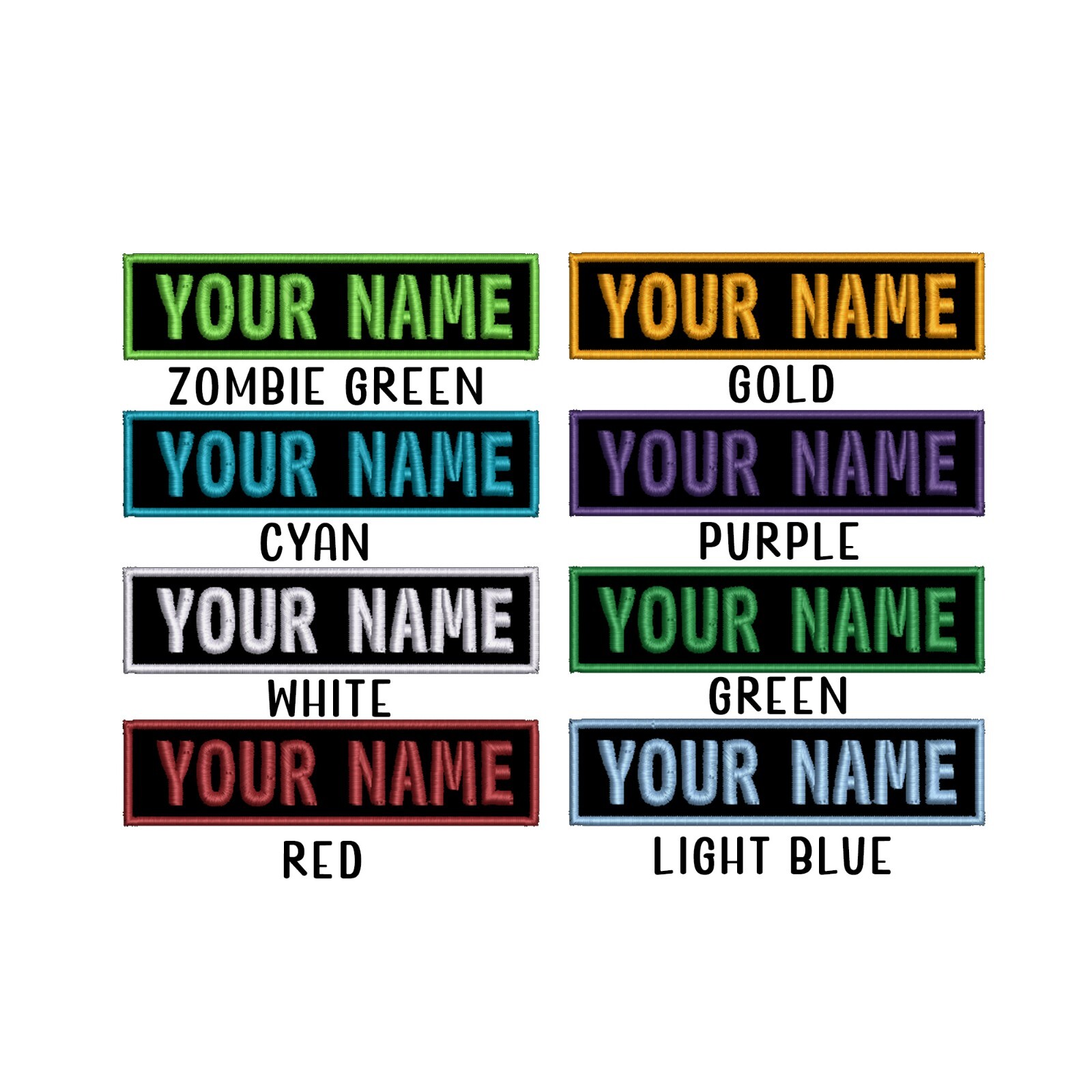 Custom Name Tag Personalized Embroidered Applique Patch Bikers, Uniforms Veteran