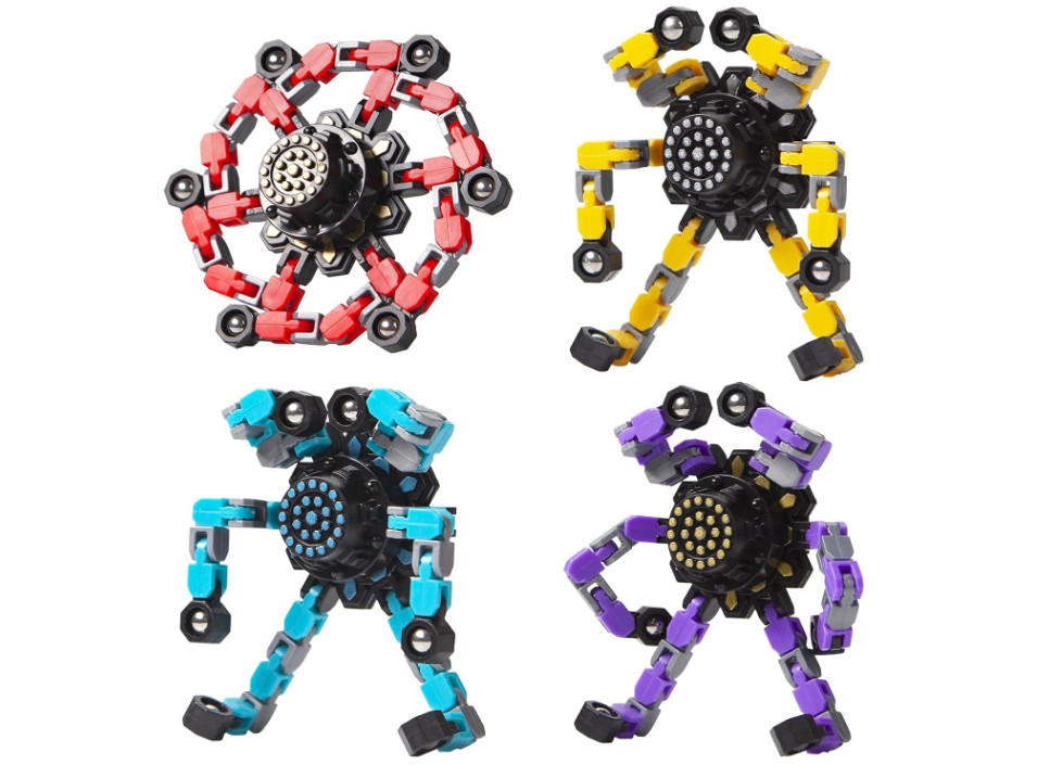 Transformable Fidget Spinners Toys 4 Pcs for Kids and Adults Stress Relief Senso