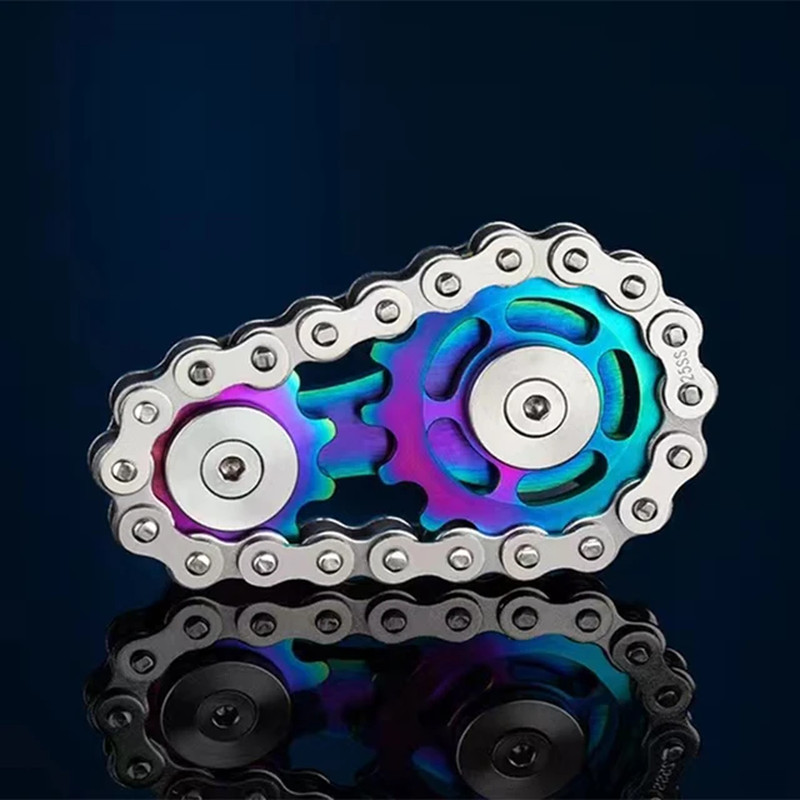Gear Chain Fidgets Metal Sprocket Flywheel Toy for Focus Stress Relief Anxiety