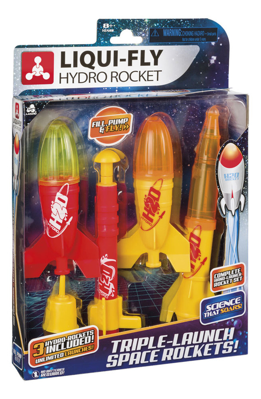 Triple-Launch Water Rocket Set Toysmith Endless Launches Liqui-Fly 3 Rockets Fun