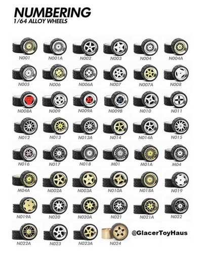 1/64 Scale Alloy Wheels M01A-N024