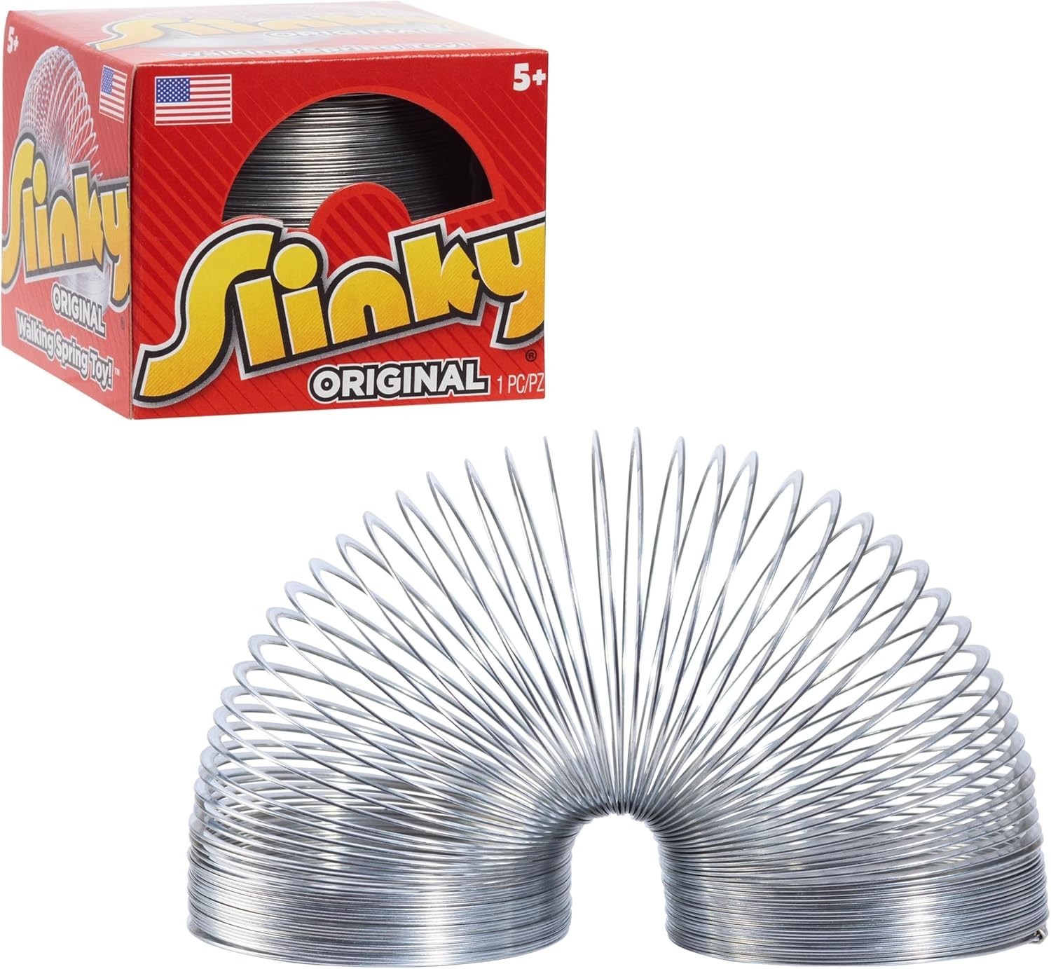 The Original Slinky Walking Spring Toy, 2.75-inch Diameter Metal Slinky, Fidget