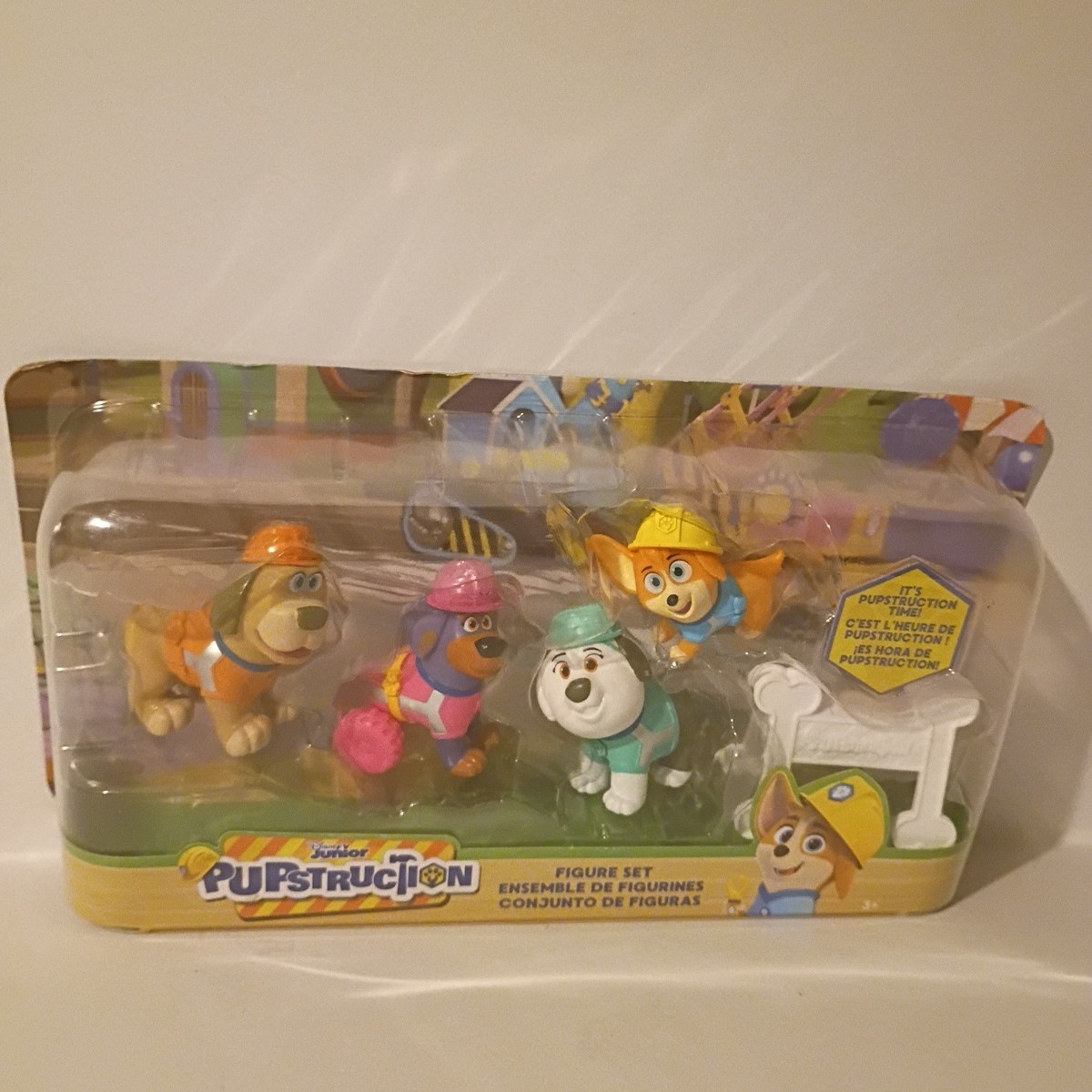 Disney Jr. Pupstruction 5-Piece Toy Figure Puppy Dog Set Tank-Roxy-Luna-Phinny