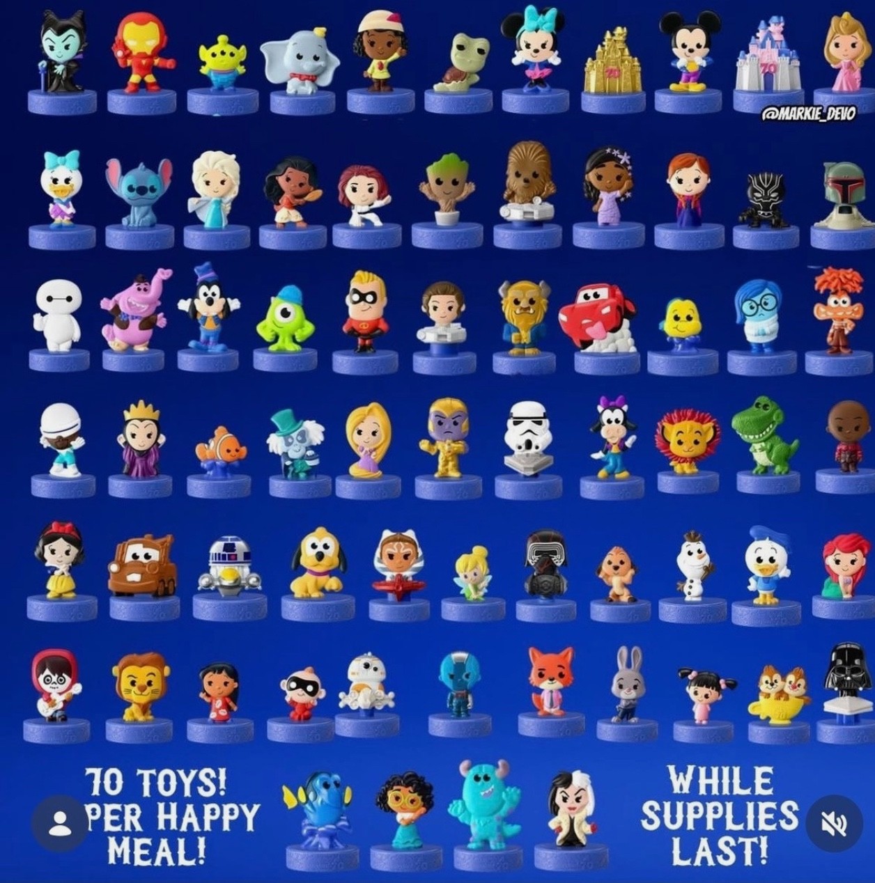 2025 McDonald’s X Disney 70th Anniversary Collectibles Happy Meal Toy