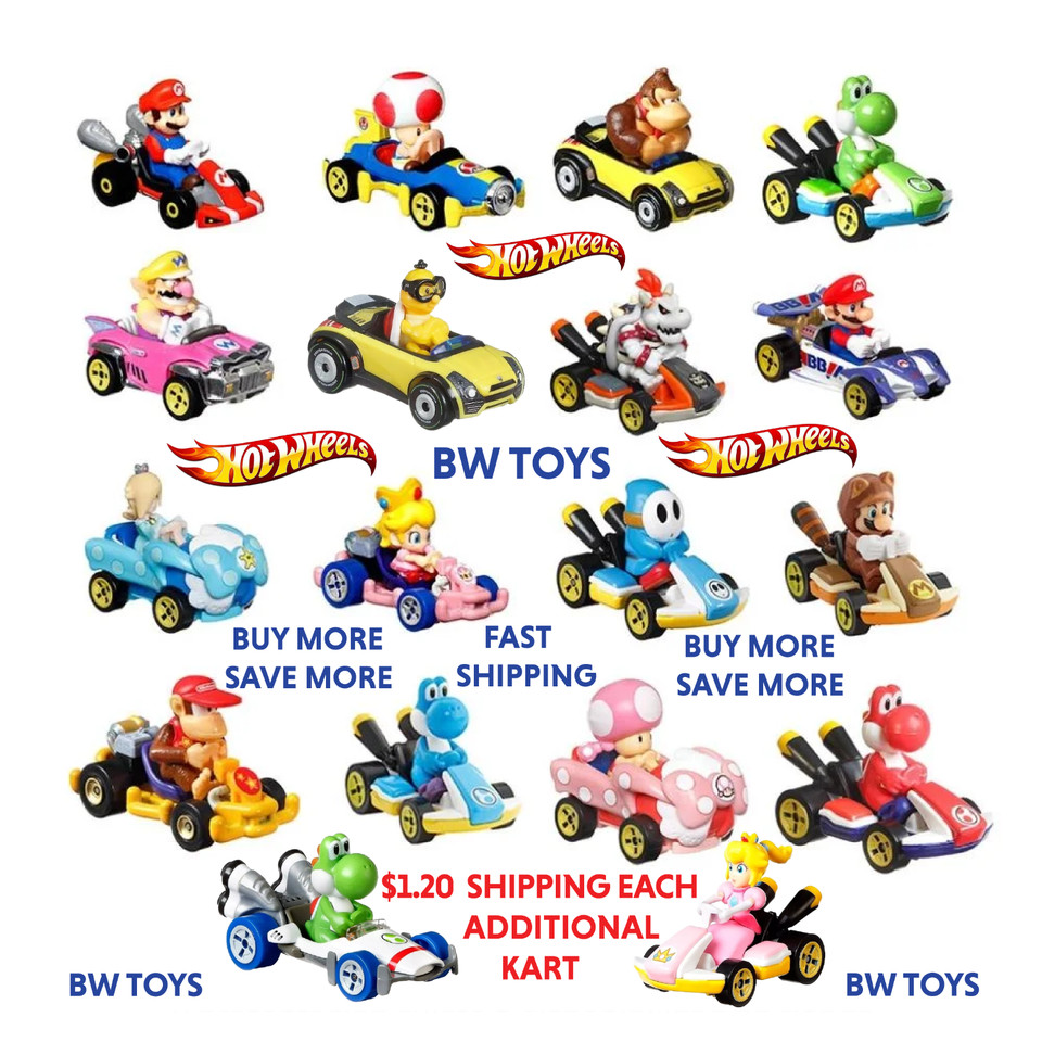 HotWheels MarioKart YouCHOOSE additional kart SHIPPING $1 -BuyMORE-SaveMORE disc