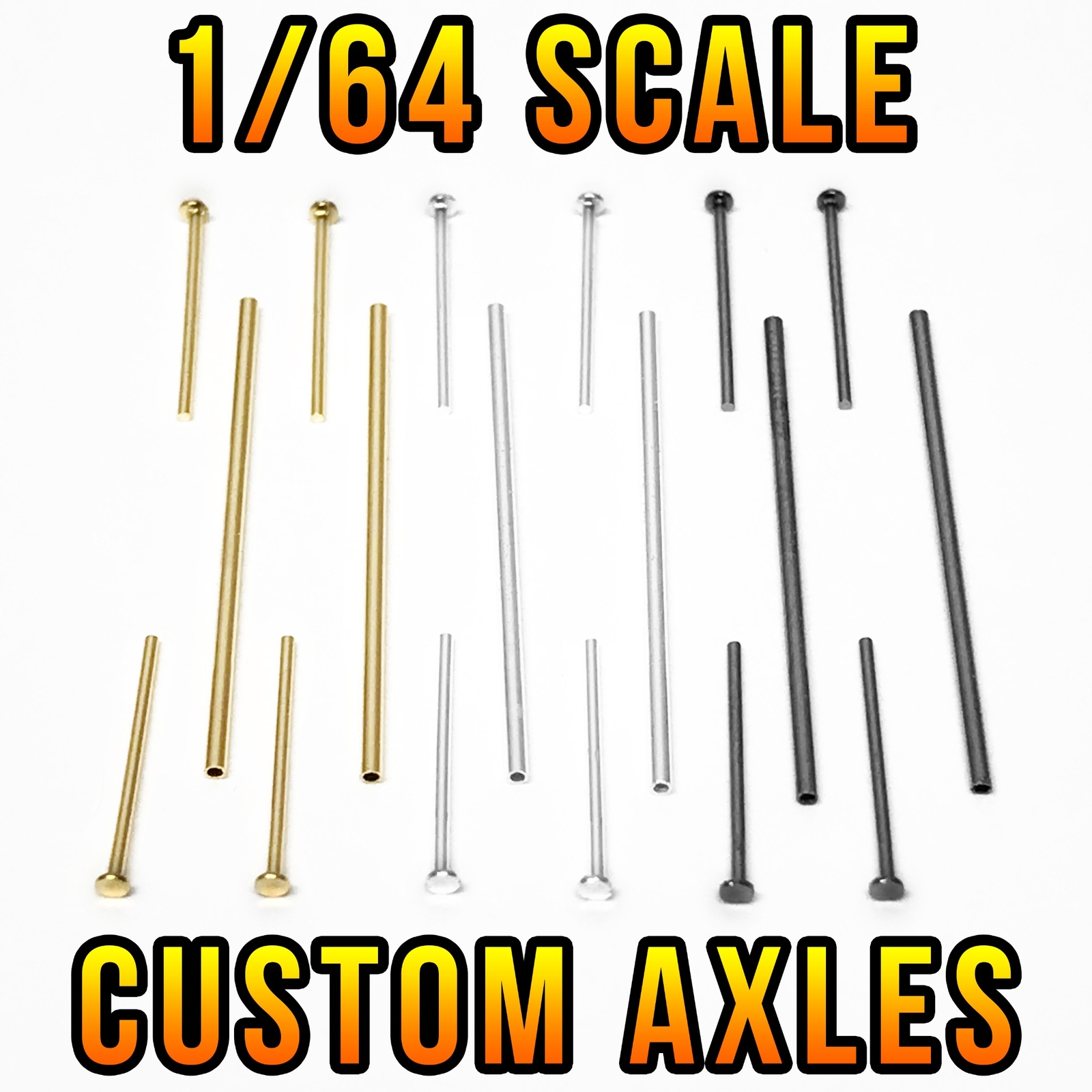 1/64 Scale Custom Adjustable AXLES for Hot ….. Real Riders Wheels Rims Tires