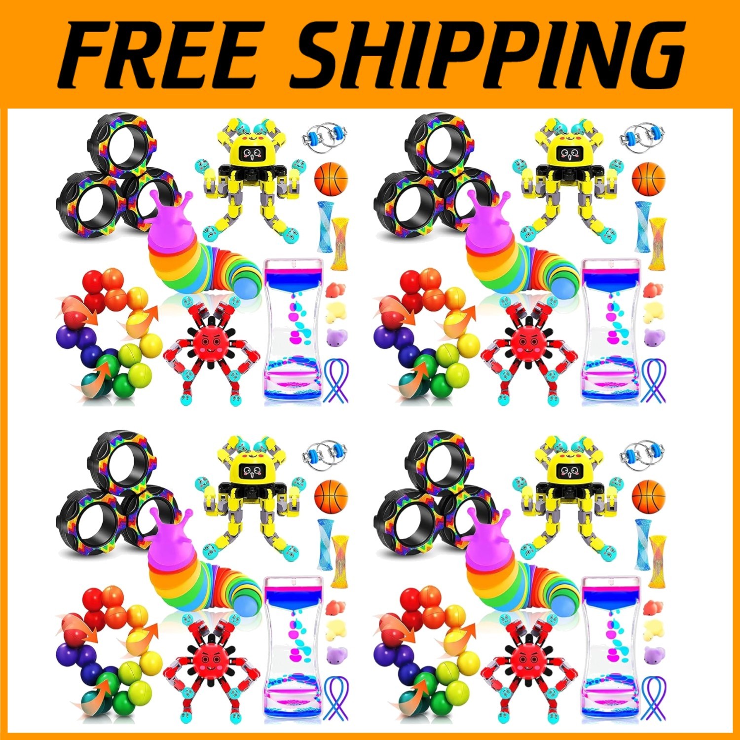 Sensory Fidget Toys Bulk Set, 60 Pack