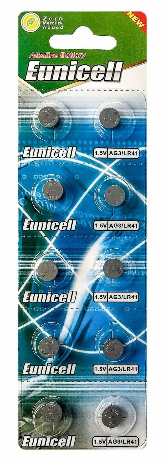 LR41 EUNICELL 192 (10 piece) LR41 AG3 392A 192 SR41 LR736 392 Alkaline Battery