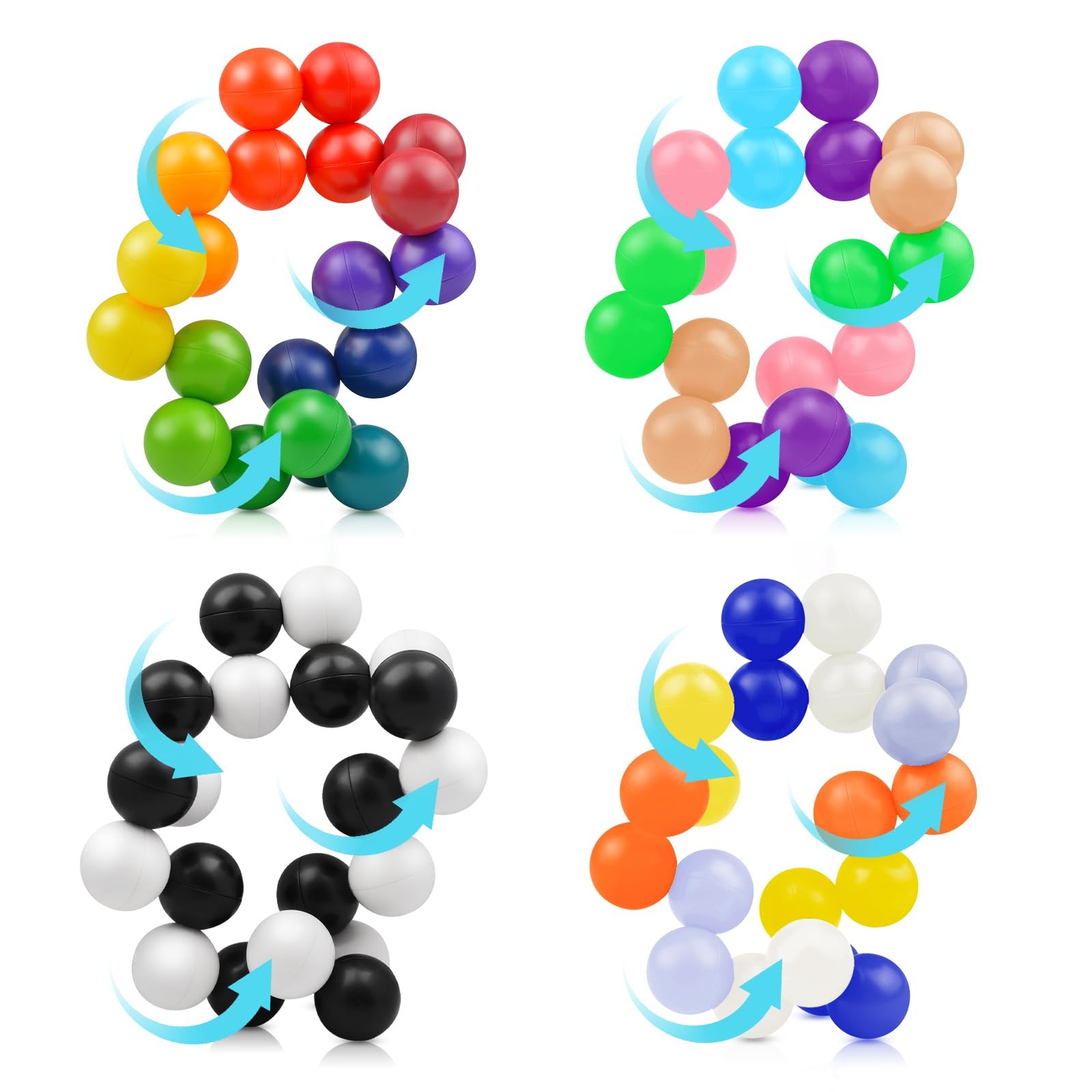 4Pcs Quiet Autism Sensory Fidget Toys for Kids & Adults – Stress Relief, Focus