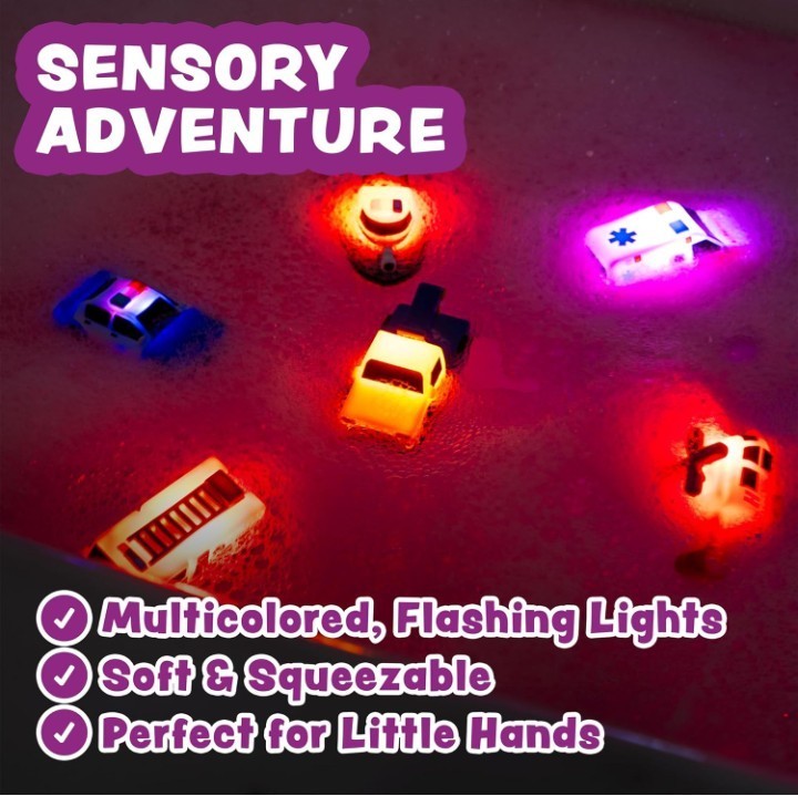 Tub Works® Emergency™ Light Up Bath Toys, 6 pk | Water-Activated Cars w/LEDs