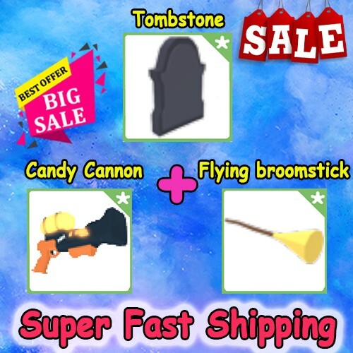 Tombstone/ Candy Cannon/ Flying Broomstick – | Toys Pet Roblox | Legendary Pets!