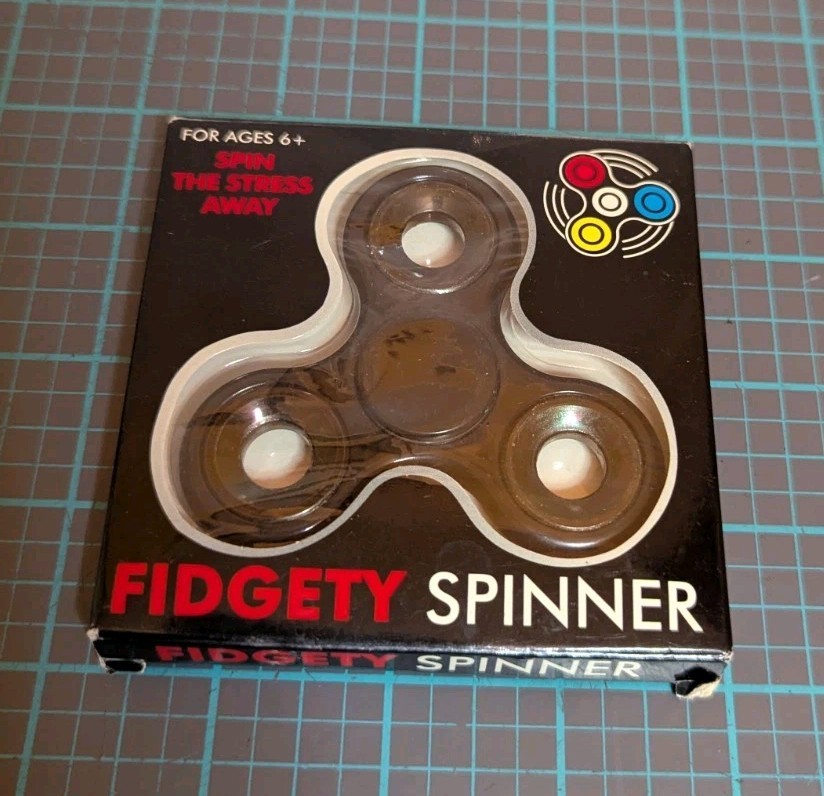 Fidgety Spinner Black For Ages 6+ New In Box
