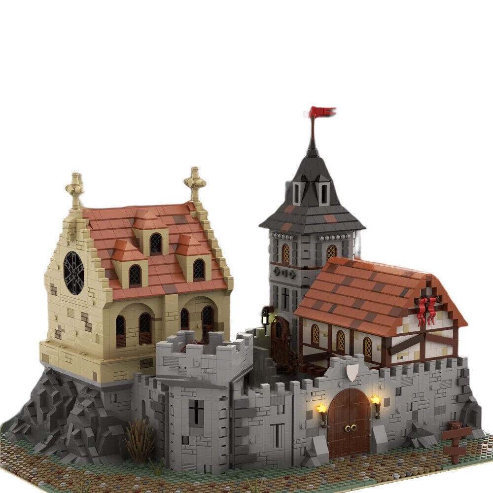 Medieval Castle 2# Version with Interior Modular Building 4747 Pieces MOC Build