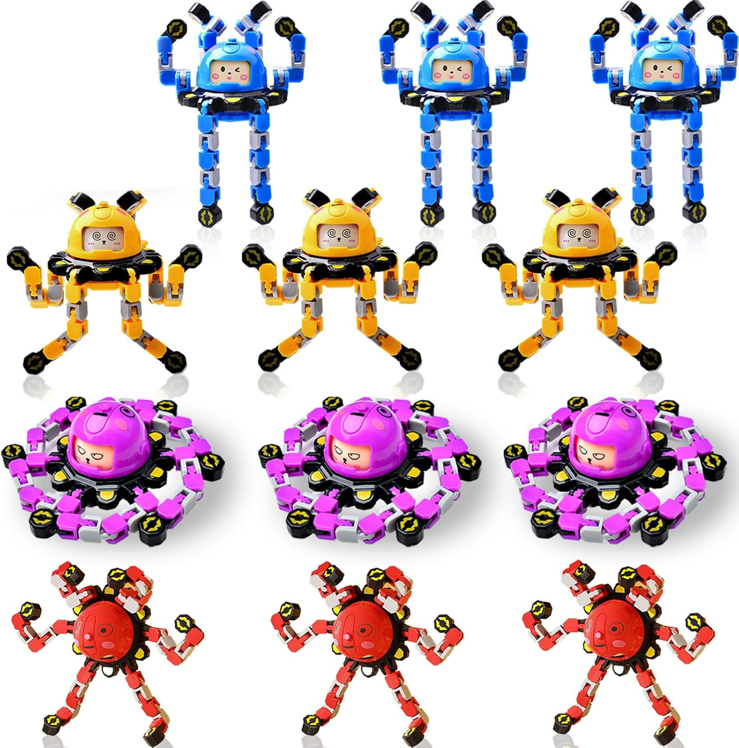 12Pcs Transformable Fidget Spinners for Kids Fidget Toys Teens Adults Sensory To