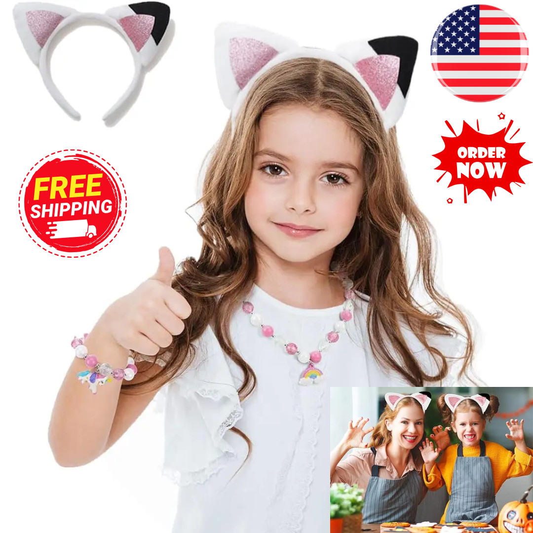 Gabby’s Dollhouse Pink Cat Headband Party Costume Cute Ears Cosplay Accessory