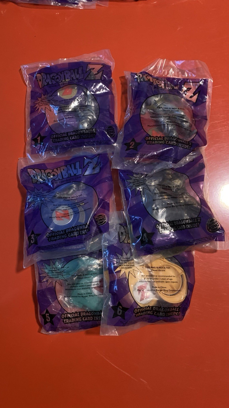 Burger King Dragonball Z Sealed Figures with Trading Cards 2000