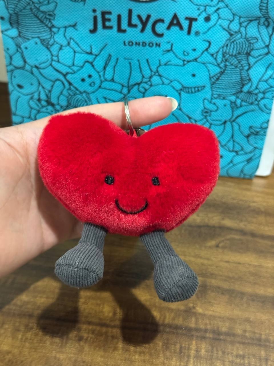 2026 Jellycat Heart Plush Bag Charm Keychain NWT Cute Valentine Gift Soft Toy