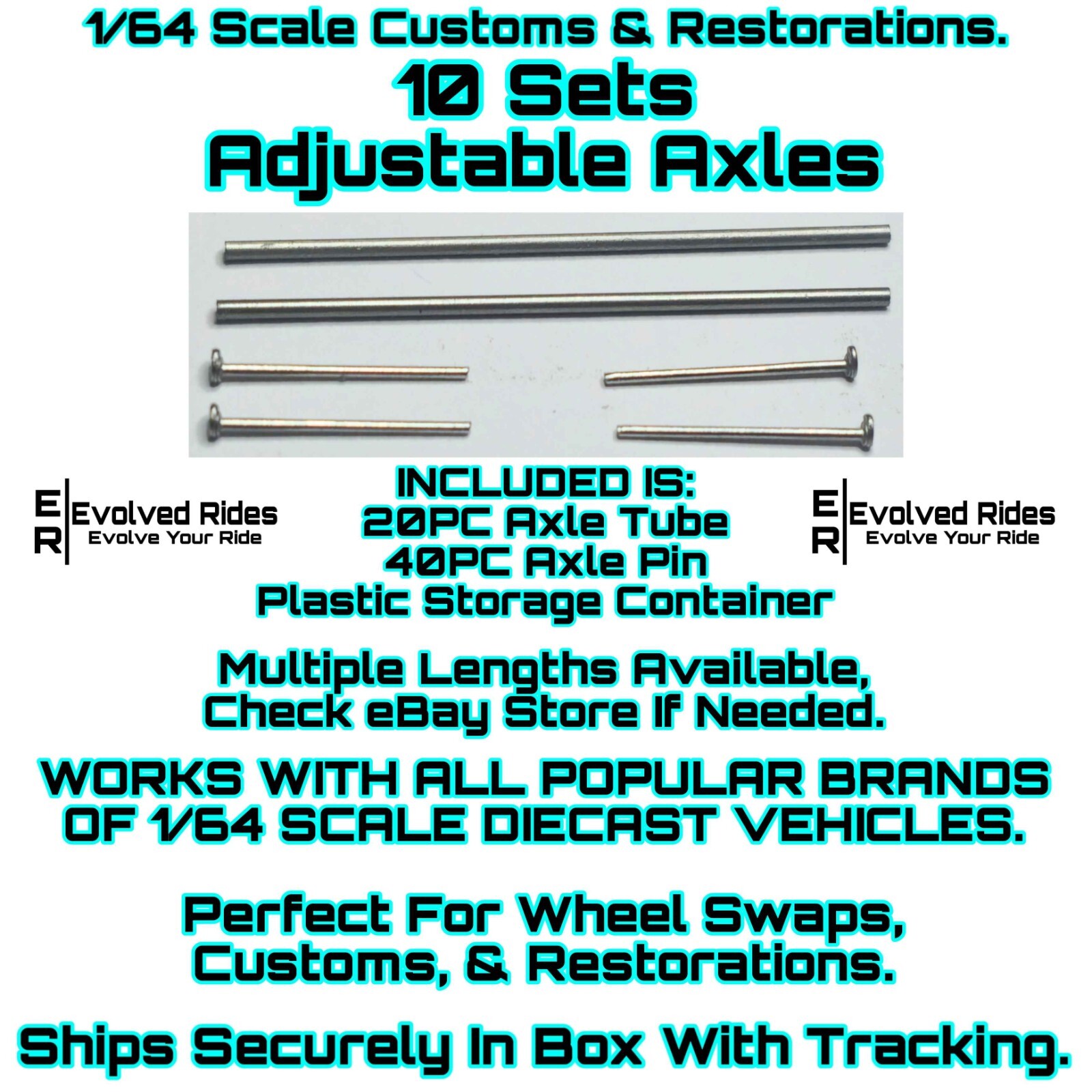 Axles 10 Sets 28mm For 1/64 Scale Custom Restoration Real Rider Hot Wheel