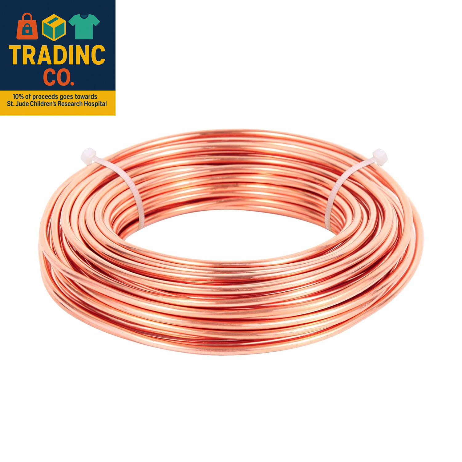 10 Gauge/2.6 Mm 10 Feet 5 Oz 99.9% Dead Soft Copper Wire for Electroculture Gard