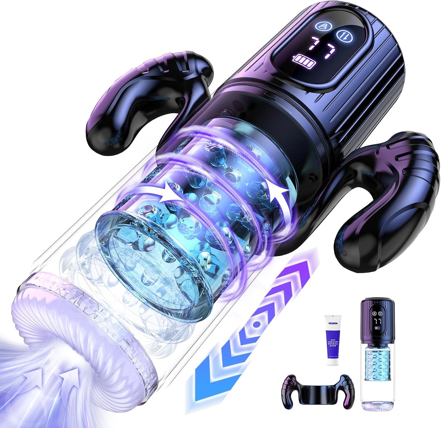 Male Masturbaters Automatic HandsFree Rotating Cup Thrusting Stroker Lubricants