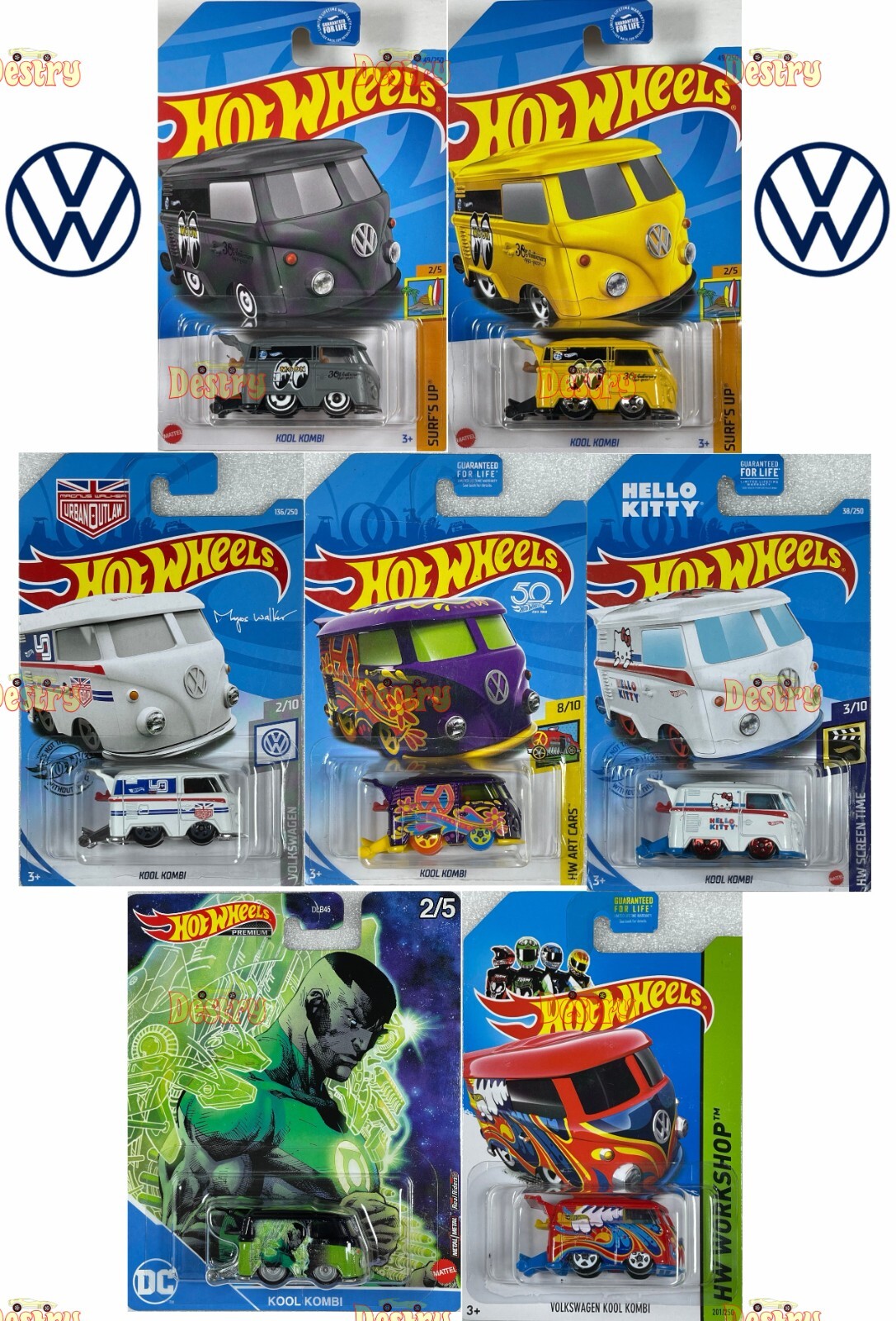 👀 Hot Wheels Volkswagen Kool Kombi and Beetles 🐞