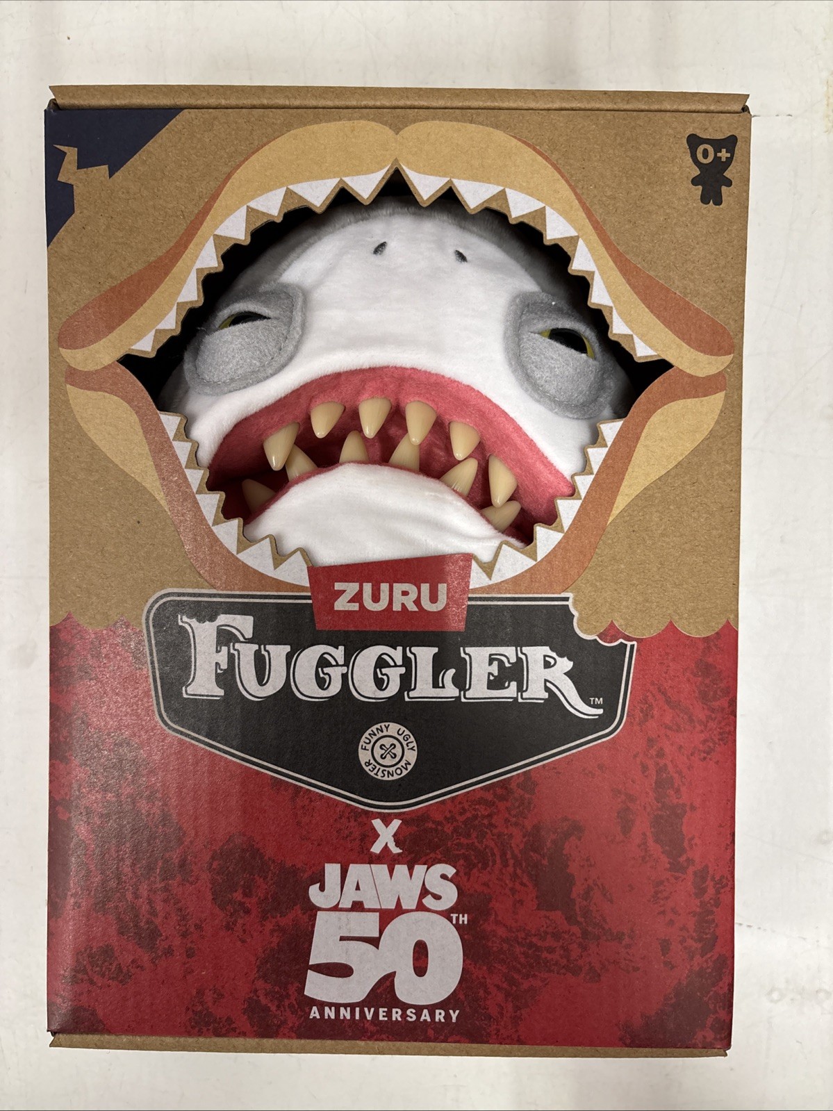 FUGGLER X JAWS 50th Anniversary Collectible Funny Ugly Monster Zuru In Hand