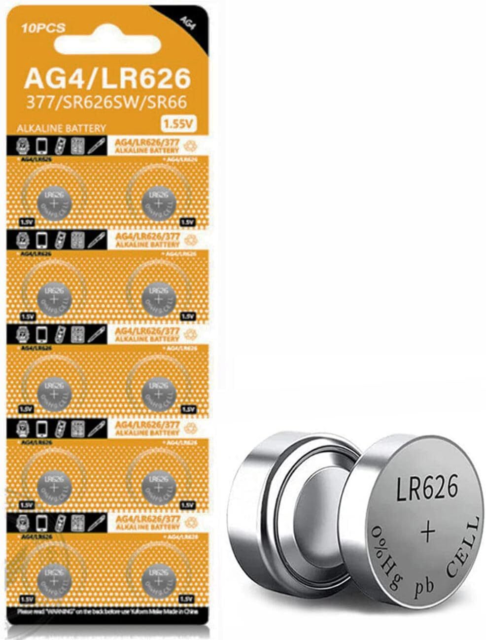 10-50 Pcs AG4 377 376 364 363 Alkaline Button Watch Battery LR626 SR66 SR626SW