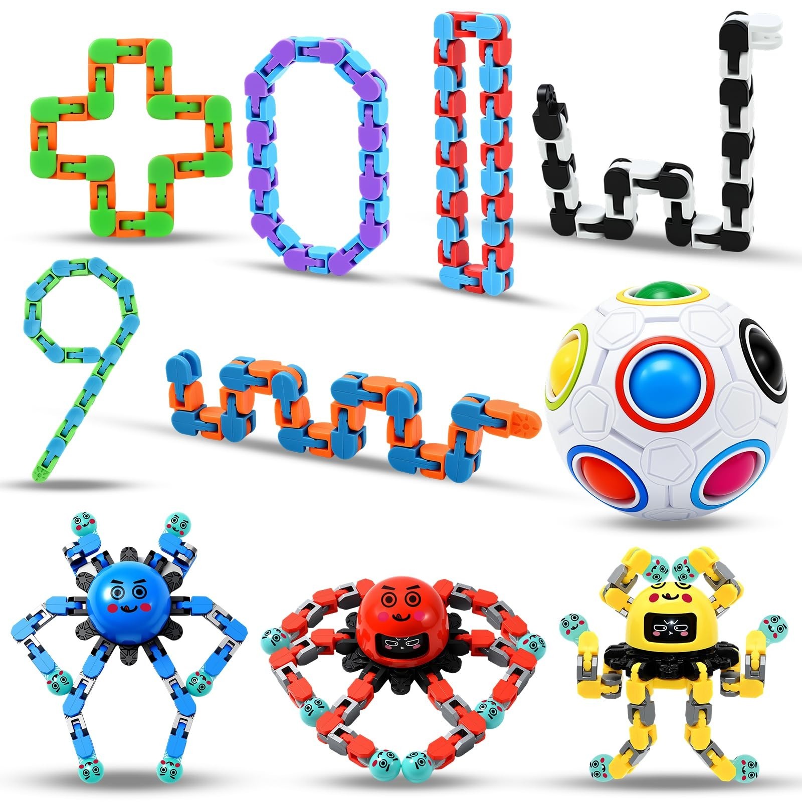 10 Pcs Fidget Toys for Kids, Sensory Toys for Autism, ADHD, OCD, Anxiety Reli…