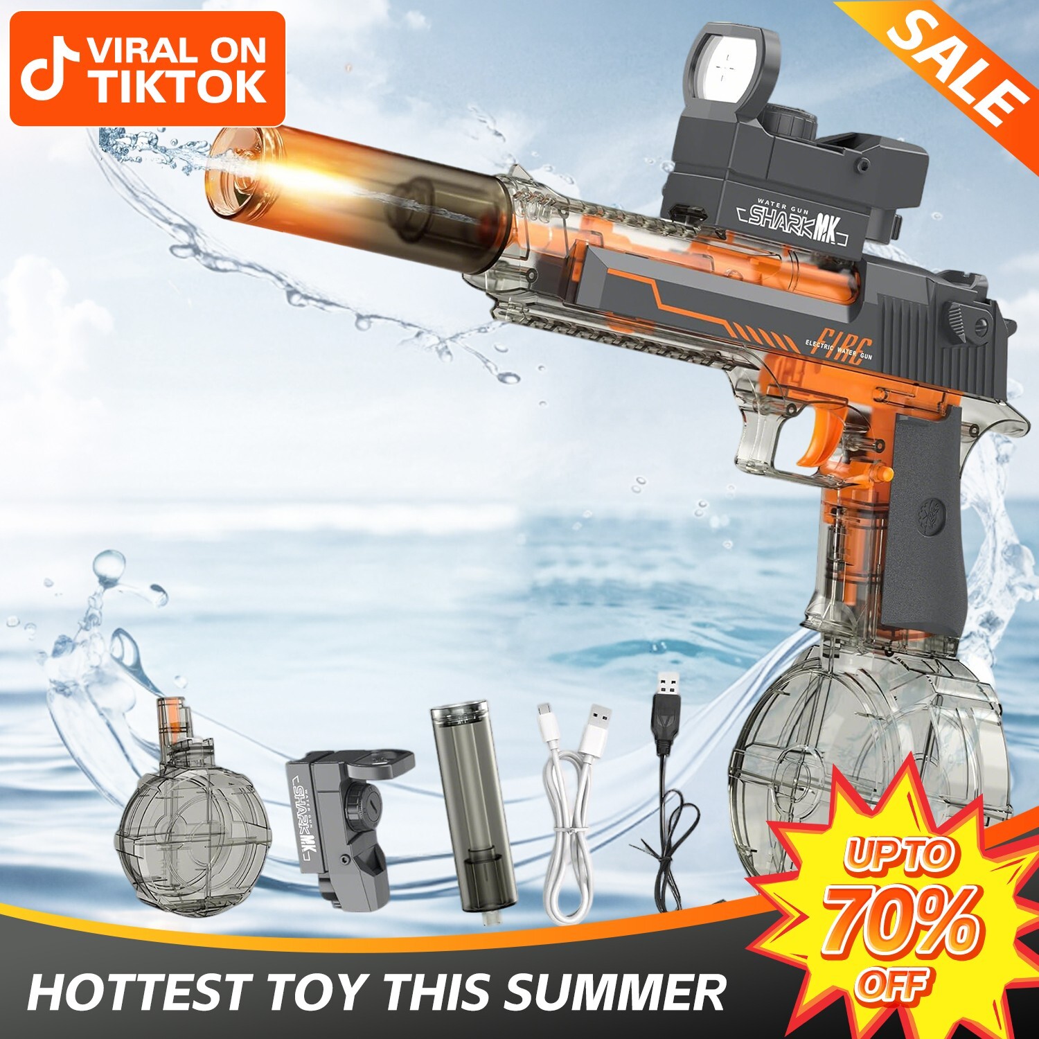 Electric Water Blaster Gun for Kids & Adults – High Capacity, Long Range