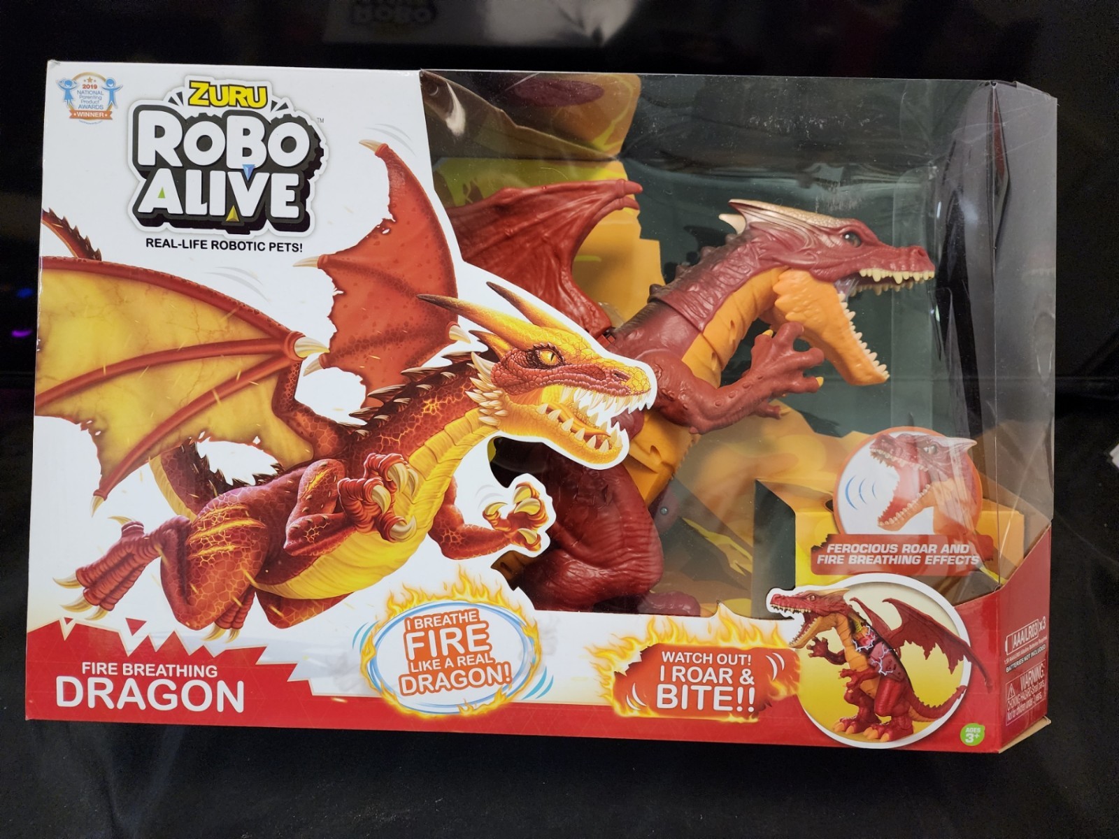 NEW ZURU Robo Alive Fire breathing Dragon Figure pet walks bites JJ0130JW