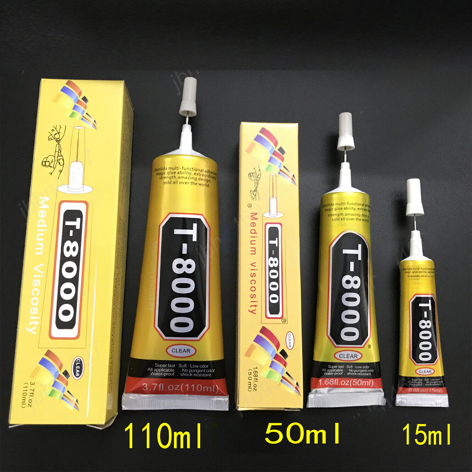 15/50/110ml T8000 Glue Needle Point Drill Phone Screen Repair Glass Jewelry Glue