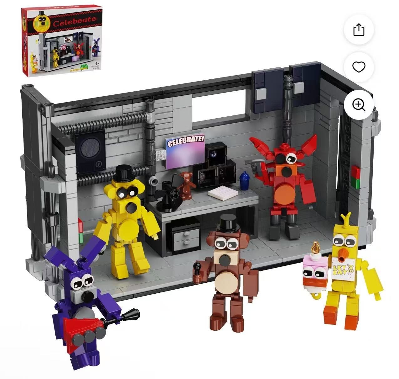 5in1 Security Breach Freddy Building Block Toy Anime Action Figures Models Colle