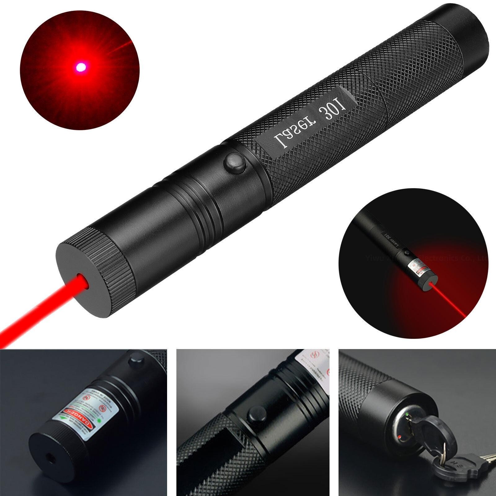 Red Light Laser Pointer Rechargeable Flashlight Cat Toy Adjustable Focus