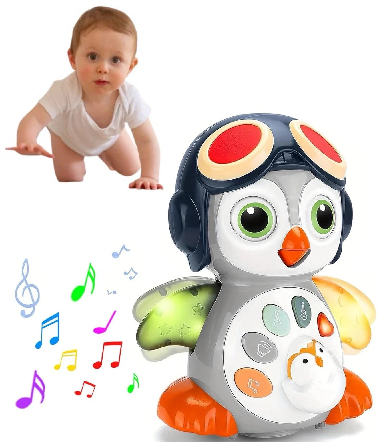 Baby Toy Penguin Crawling Toys for Babies, Tummy Time, Gifts Ages 6 to 36
